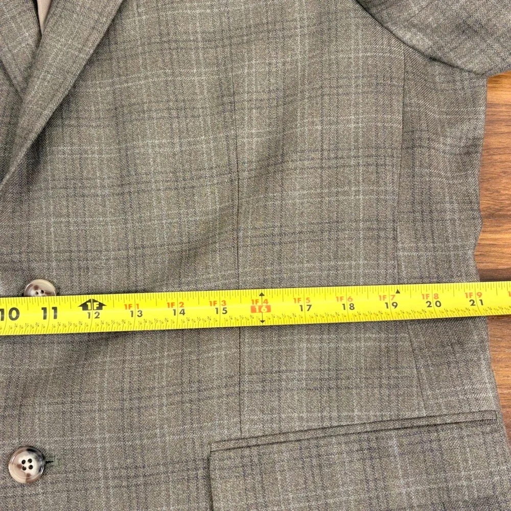 LAUREN Ralph Lauren Men's 42R Beige‎ Plaid Silk Wool Blazer Sport Coat Jacket